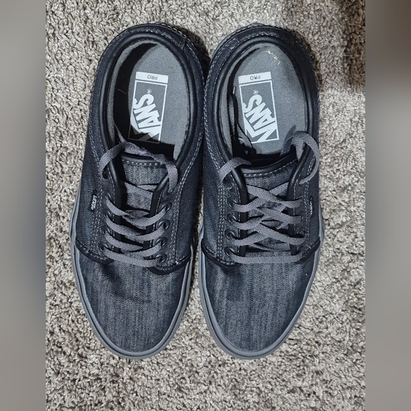 VANS Men's Sz 7 Off The Wall Pro 721356 Denim Black Grey Skateboard Sneakers - Picture 2 of 9